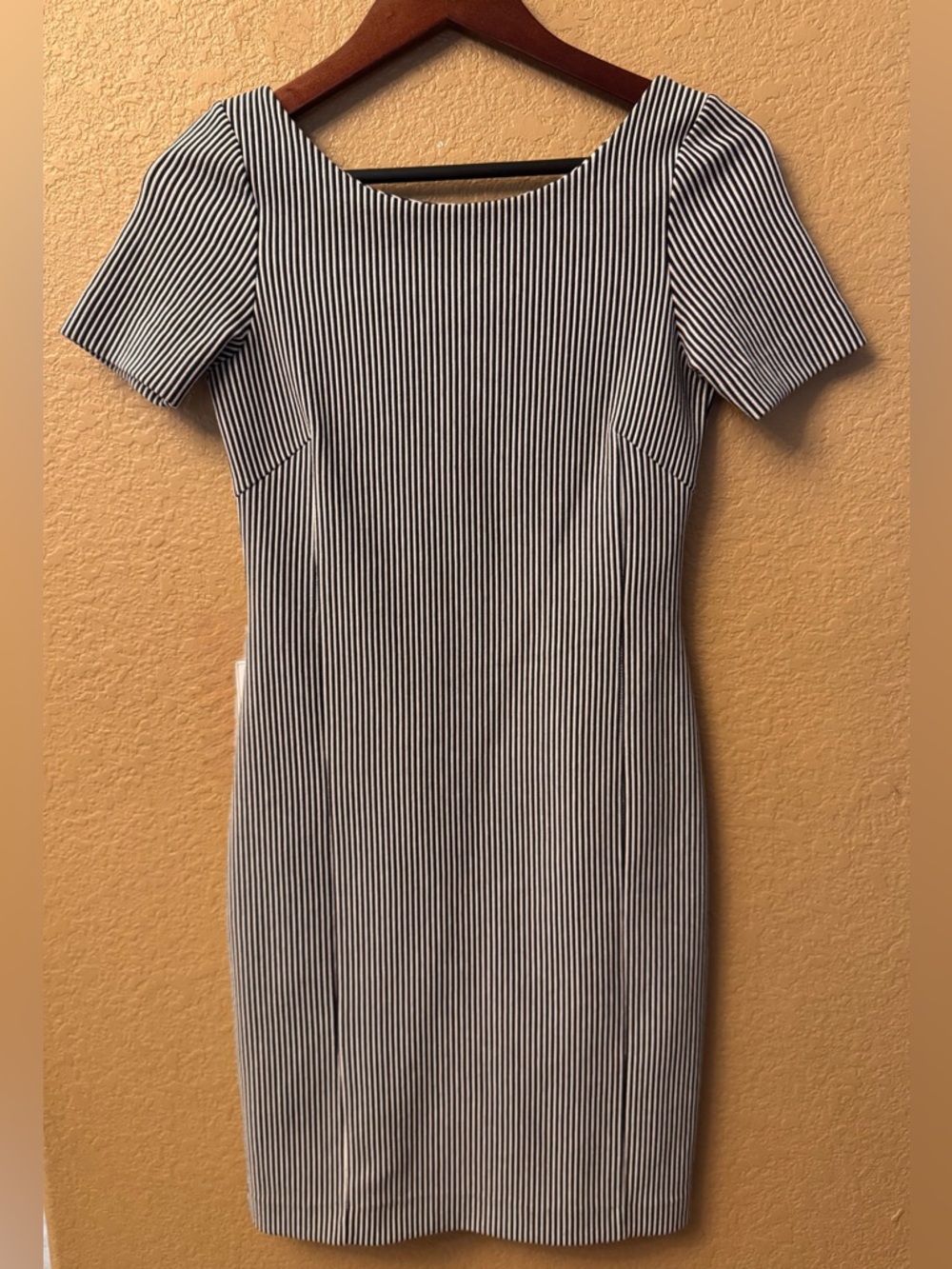 Banana Republic Striped Scoop Neck Cap Sleeve Mini Dress Navy/White XS